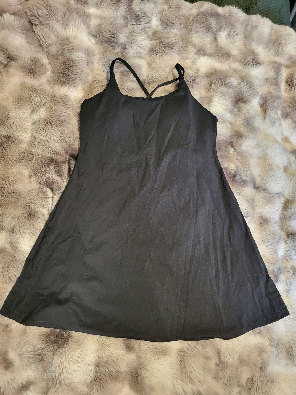 Black Athletic Dress With Built-in Romper